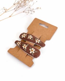 Leinen Haarspange Hand bestickt Kinder Mädchen