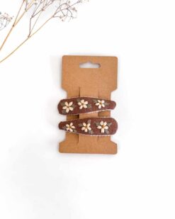 Leinen Haarspange Hand bestickt Kinder Mädchen
