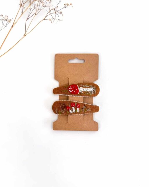 Leinen Haarspange Hand bestickt Kinder Mädchen