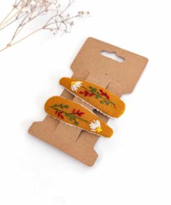 Leinen Haarspange Hand bestickt Kinder Mädchen