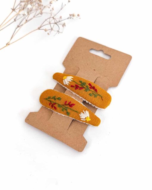 Leinen Haarspange Hand bestickt Kinder Mädchen
