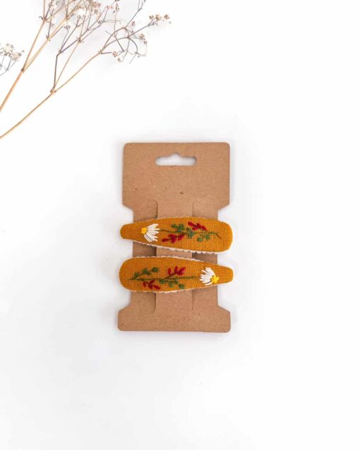 Leinen Haarspange Hand bestickt Kinder Mädchen