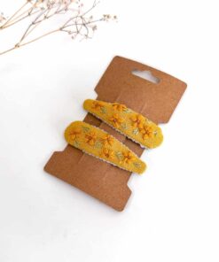 Leinen Haarspange Hand bestickt Kinder Mädchen