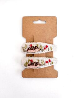 Leinen Haarspange Hand bestickt Kinder Mädchen