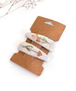 Leinen Haarspange Hand bestickt Kinder Mädchen