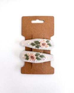 Leinen Haarspange Hand bestickt Kinder Mädchen