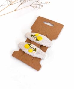 Leinen Haarspange Hand bestickt Kinder Mädchen