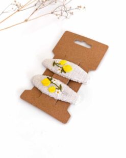 Leinen Haarspange Hand bestickt Kinder Mädchen