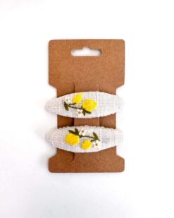 Leinen Haarspange Hand bestickt Kinder Mädchen