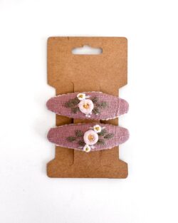 Leinen Haarspange Hand bestickt Kinder Mädchen