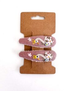 Leinen Haarspange Hand bestickt Kinder Mädchen