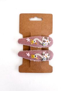 Leinen Haarspange Hand bestickt Kinder Mädchen