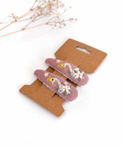 Leinen Haarspange Hand bestickt Kinder Mädchen