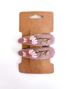 Leinen Haarspange Hand bestickt Kinder Mädchen