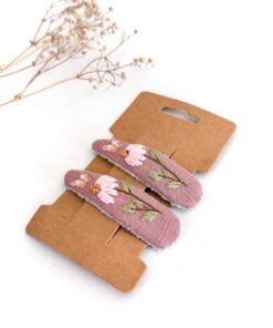 Leinen Haarspange Hand bestickt Kinder Mädchen