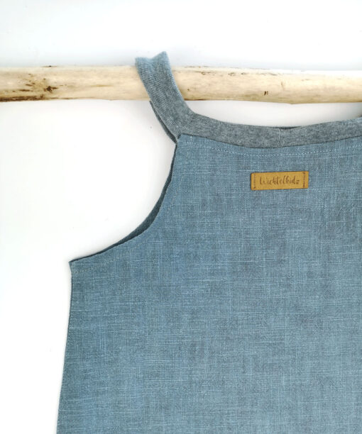 kinder und baby jumper aus leinen mit veganem labeletikett