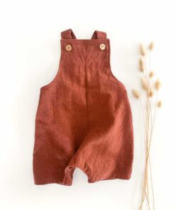 kurze Sommer Latzhose aus Leinen für Kinder und Babys