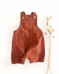 kurze Sommer Latzhose aus Leinen für Kinder und Babys