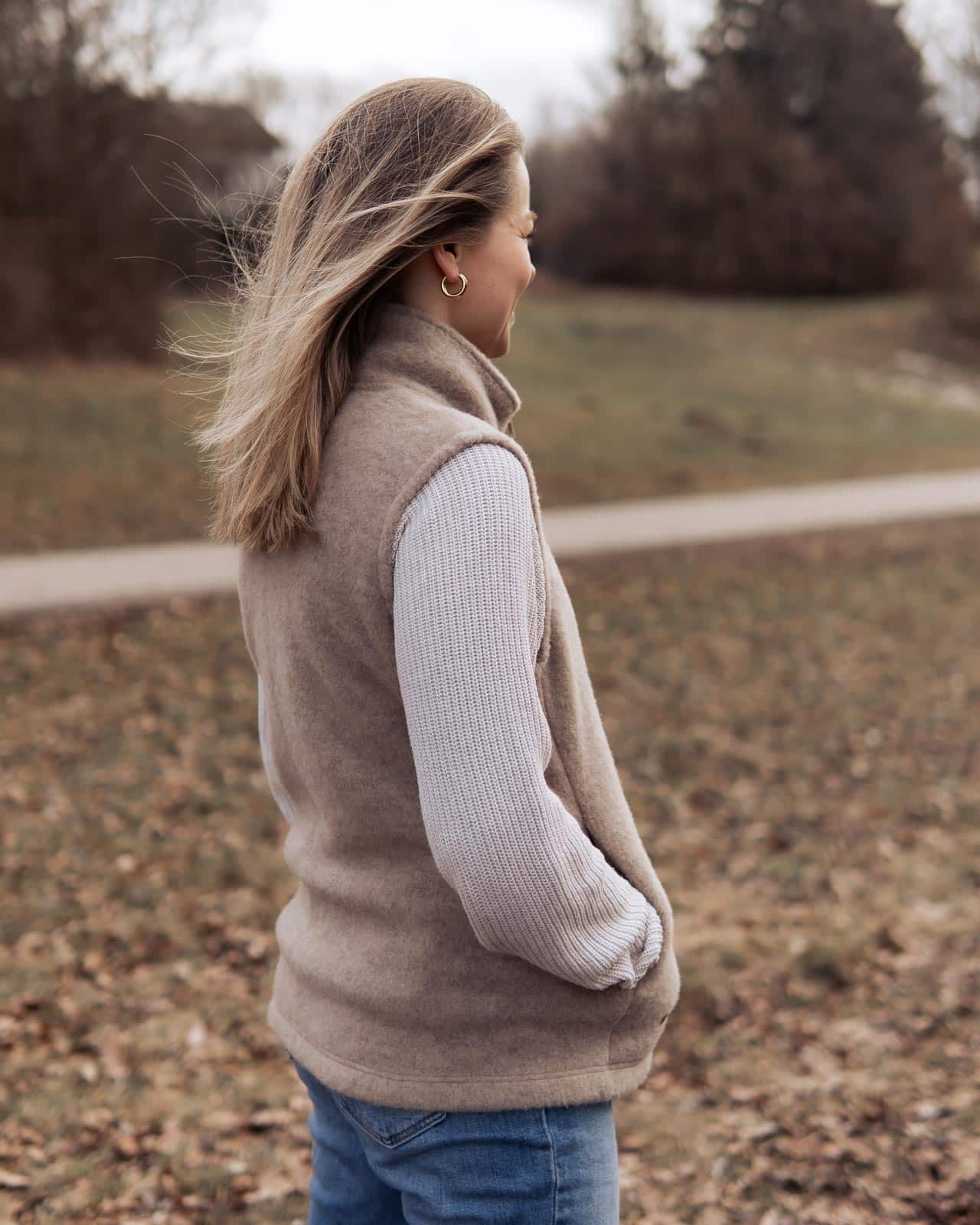 Merino-Wollfleece Weste für Damen – Bild 7