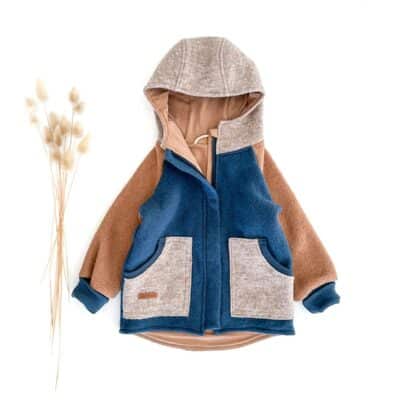 Colorblock Walkjacke mit Reißverschluss "Blau"