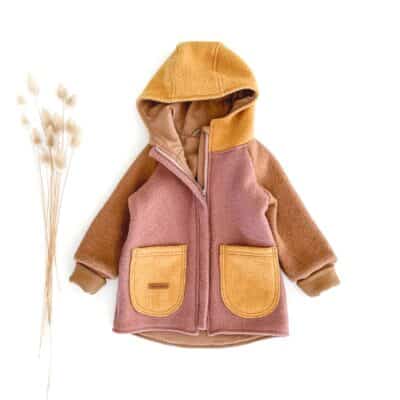 Colorblock Walkjacke mit Reißverschluss "Altrosa"