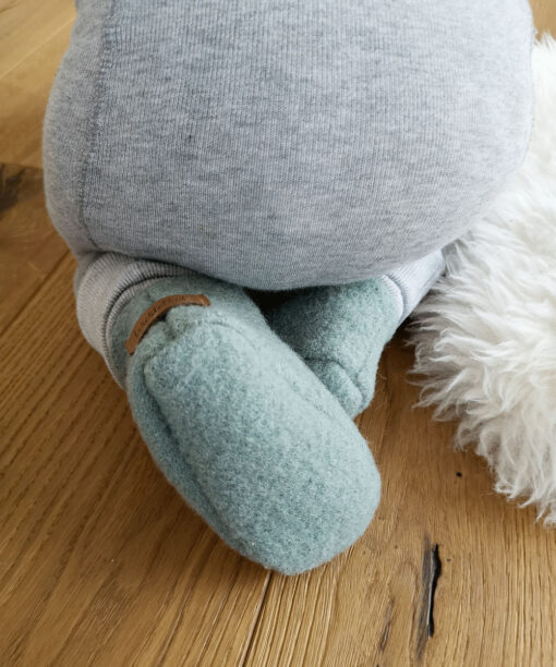 wollwalk krabbelschuh hausschuh für babys und kinder altmint