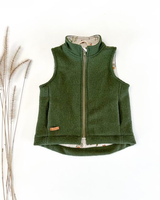 Walkweste Kind mit Reißverschluss und Taschen - Kinder Gilet mit Kragen