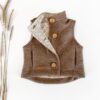 Walkweste Kind mit Knöpfen und Taschen - Kinder Gilet mit Kragen