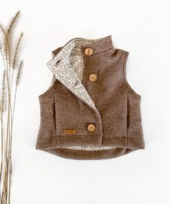 Walkweste Kind mit Knöpfen und Taschen - Kinder Gilet mit Kragen
