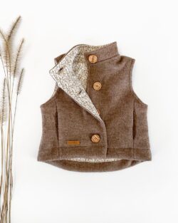 Walkweste Kind mit Knöpfen und Taschen - Kinder Gilet mit Kragen