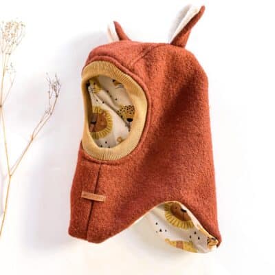 Sofortkauf: Wollwalk Schlupfmütze Rost/Löwenparty, Gr. 48-50