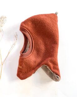 Sofortkauf: Wollwalk Schlupfmütze in Rost mit Wolljersey gefüttert, Gr. 50/52