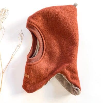 Sofortkauf: Wollwalk Schlupfmütze in Rost mit Wolljersey gefüttert, Gr. 50/52