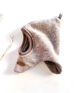 Sofortkauf: Wollwalk Schlupfmütze in Sand Meliert mit Wolljersey gefüttert, Gr. 40/42