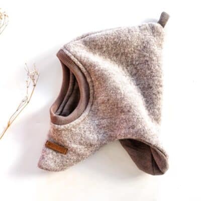 Sofortkauf: Wollwalk Schlupfmütze in Sand Meliert mit Wolljersey gefüttert, Gr. 40/42