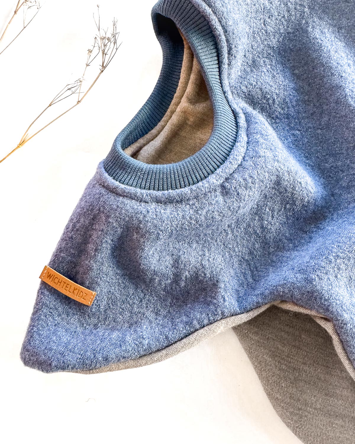 Sofortkauf: Merinowalk Schlupfmütze in Jeansblau mit Wolljersey gefüttert, Gr. 52/54 – Bild 2