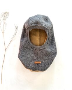 Alternative view of Sofortkauf: runde Wollwalk Schlupfmütze Anthrazit/Baumwollfleece, Gr. 52/54