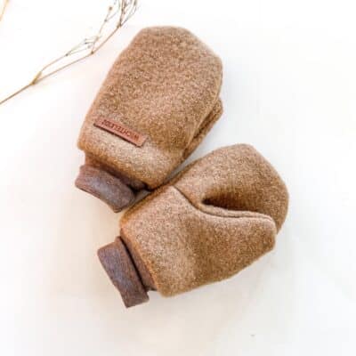 Sofortkauf: gefütterte Wollwalk Handschuhe in Camel, Gr. 2 (3-4 Jahre)