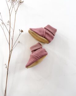 Alternative view of Sofortkauf: gefütterte Wollwalk Schuhe in Altrosa mit Naturleder Sohle, Gr. 18-19