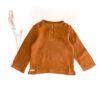 Sofortkauf: langarm Leinenshirt mit Knopfleiste in Zimt, Gr. 122/128