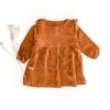 Sofortkauf: Leinenkleid langarm in Zimt, Gr. 86/92