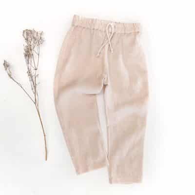 Sofortkauf: Leinenhose in Natur, Gr. 98/104