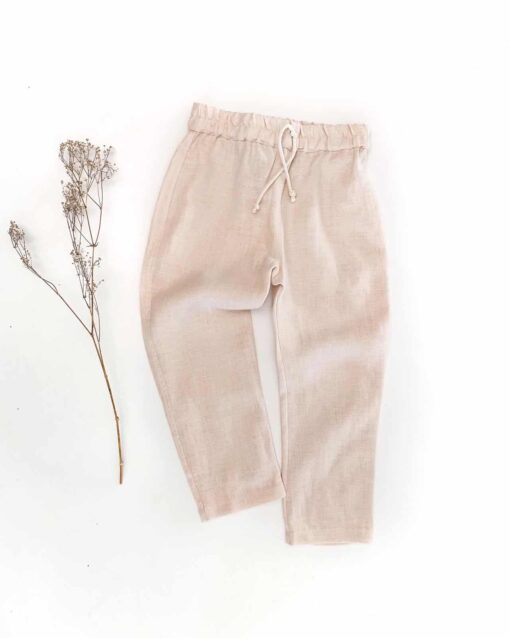 Sofortkauf: Leinenhose in Natur, Gr. 98/104
