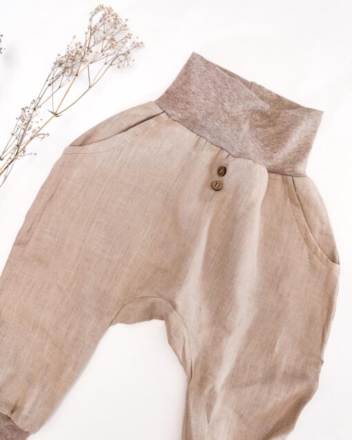 Sofortkauf: Leinen Knickerbocker in Sand, Gr. 110/116 – Bild 3