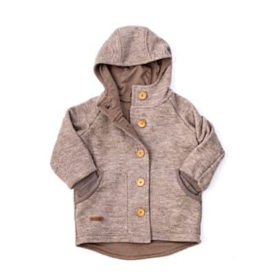 Sofortkauf: Walkjacke mit Holzknöpfen in Sand Meliert, Gr. 104/110