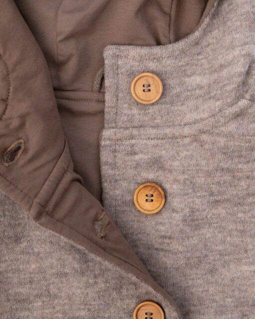 Sofortkauf: Walkjacke mit Holzknöpfen in Sand Meliert, Gr. 104/110 – Bild 2