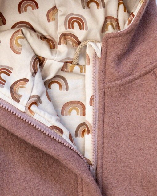 Sofortkauf: Walkjacke in Altrosa mit Reißverschluss und Taschen, Gr. 74/80 – Bild 2