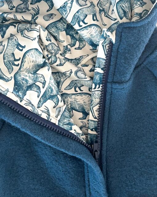 Sofortkauf: Walkjacke in Rauchblau mit Reißverschluss und Taschen, Gr. 98/104 – Bild 2
