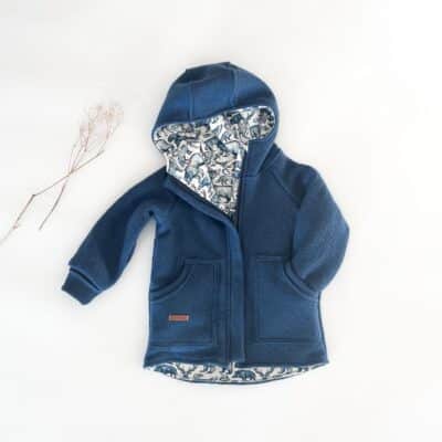 Sofortkauf: Walkjacke in Rauchblau mit Reißverschluss und Taschen, Gr. 98/104