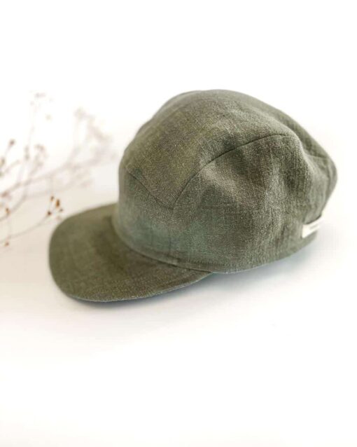 Sofortkauf: Kinder Cap aus Leinen in Olive, Gr. 52-54
